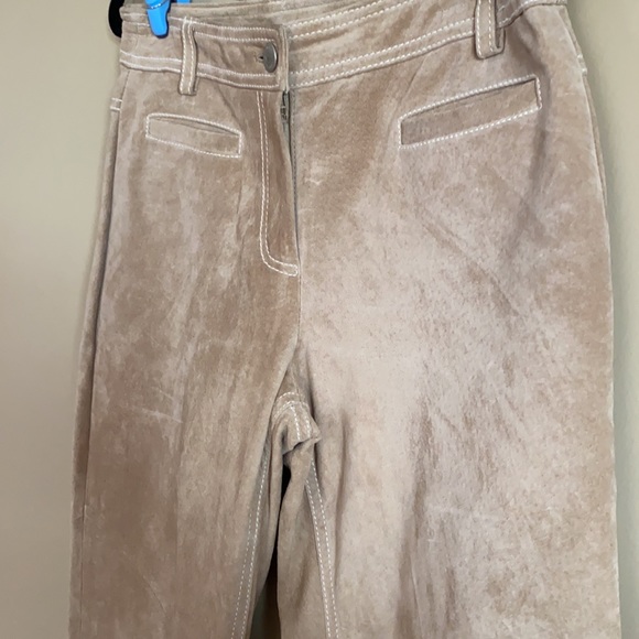 Loft Ann Taylor Soft Tan Leather Pants - Size 4 - Picture 3 of 15